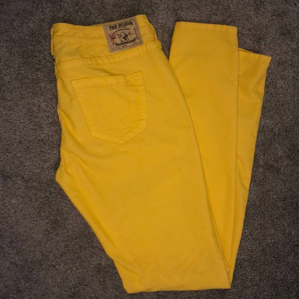 True Religion Suede Yellow Pants
